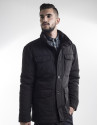 Black tracksuit jacket with front zipper