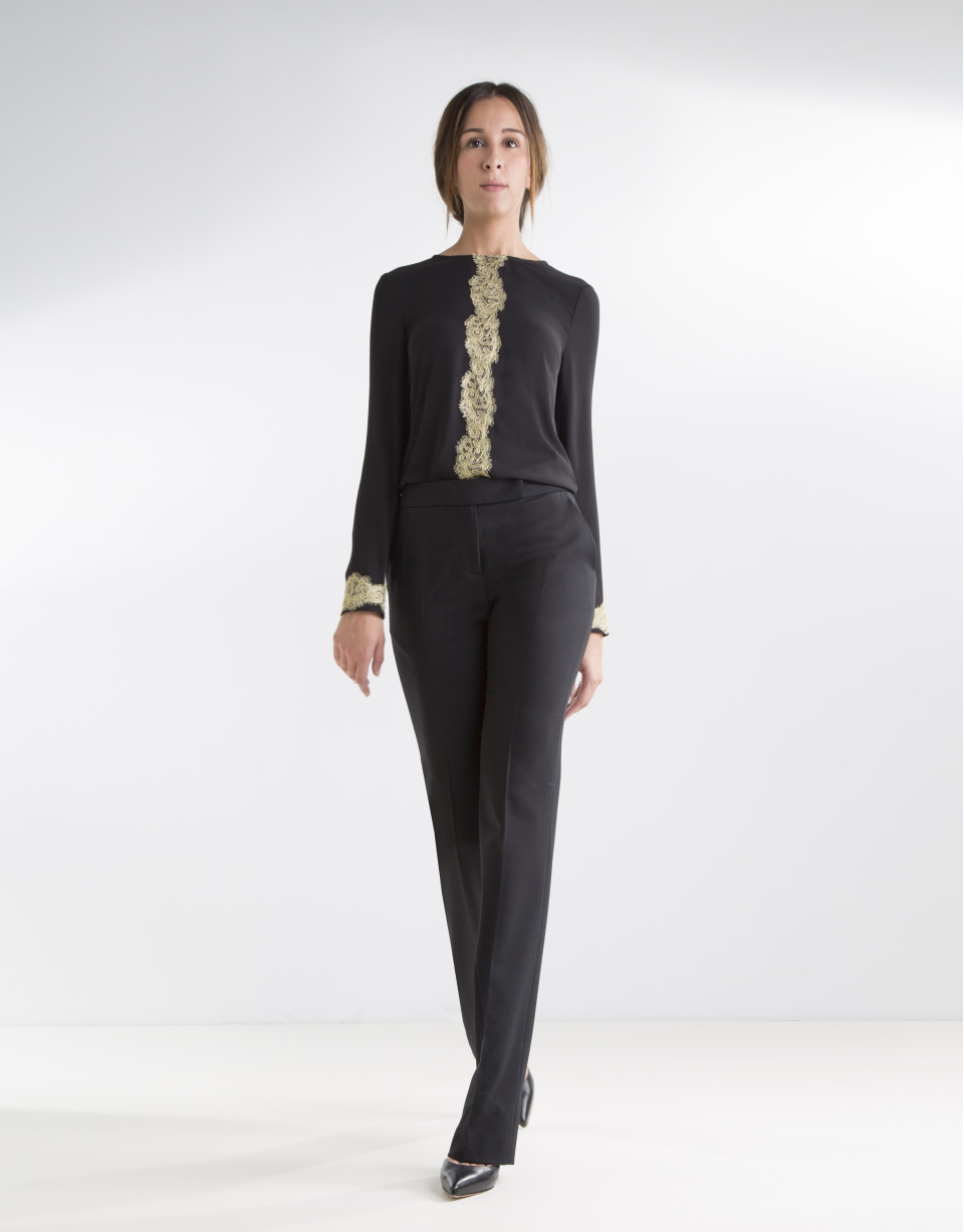 Black blouse with lace
