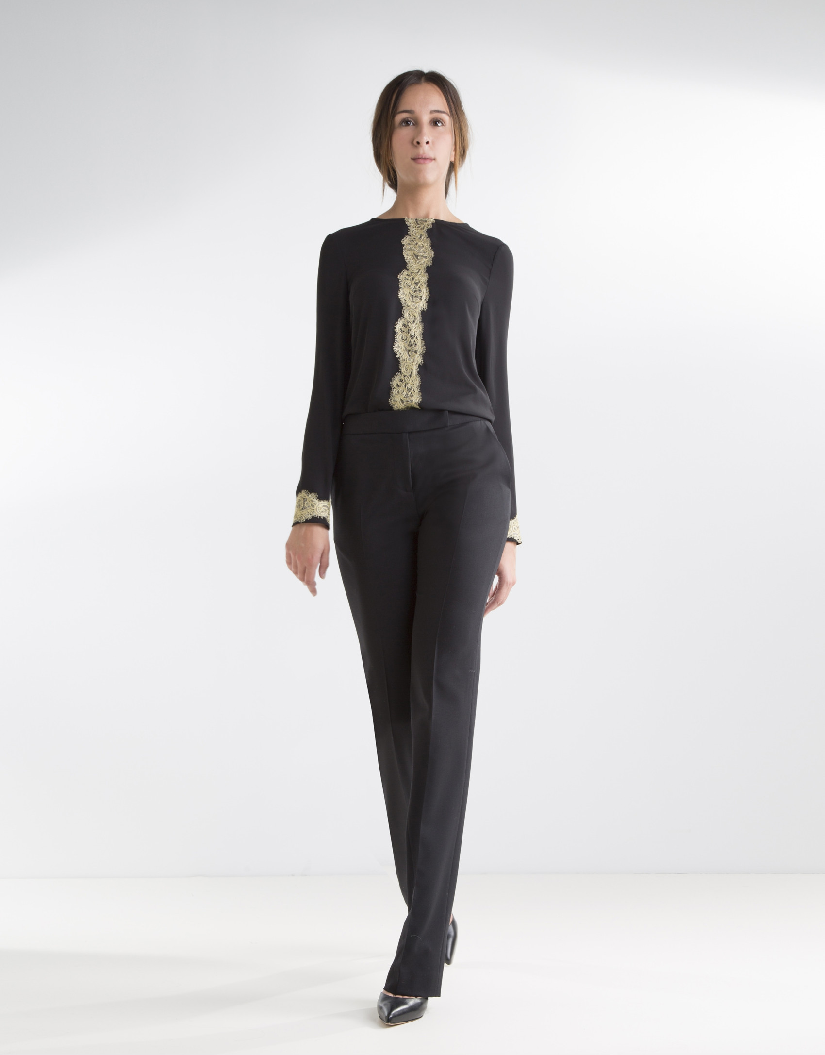 Black blouse with lace