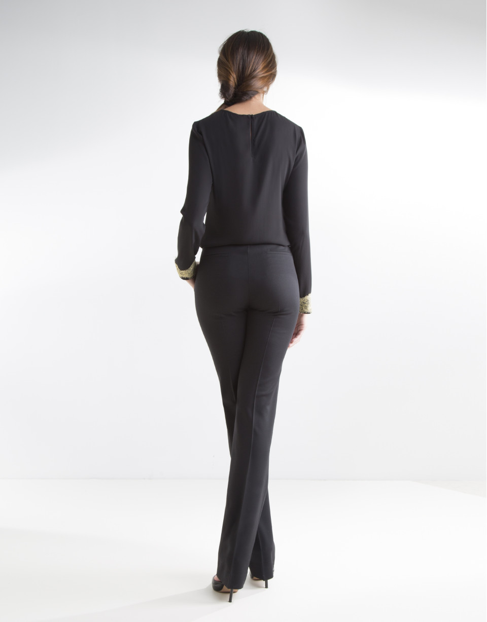 Black blouse with lace