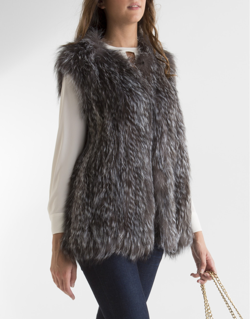 Gray fox vest