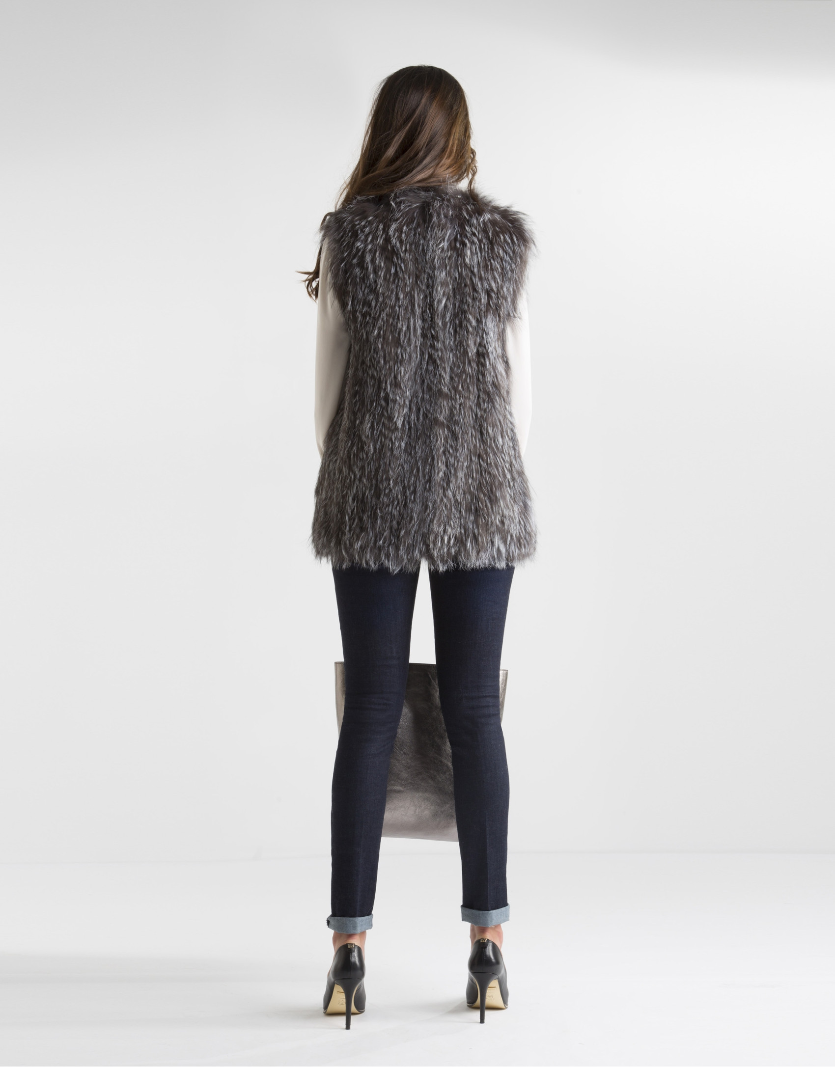 Gray fox vest