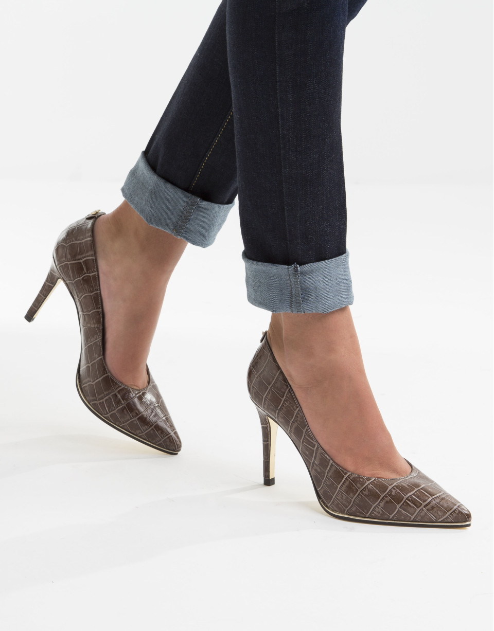 Sand - cocoanut embossed cowhide MÉXICO pump 