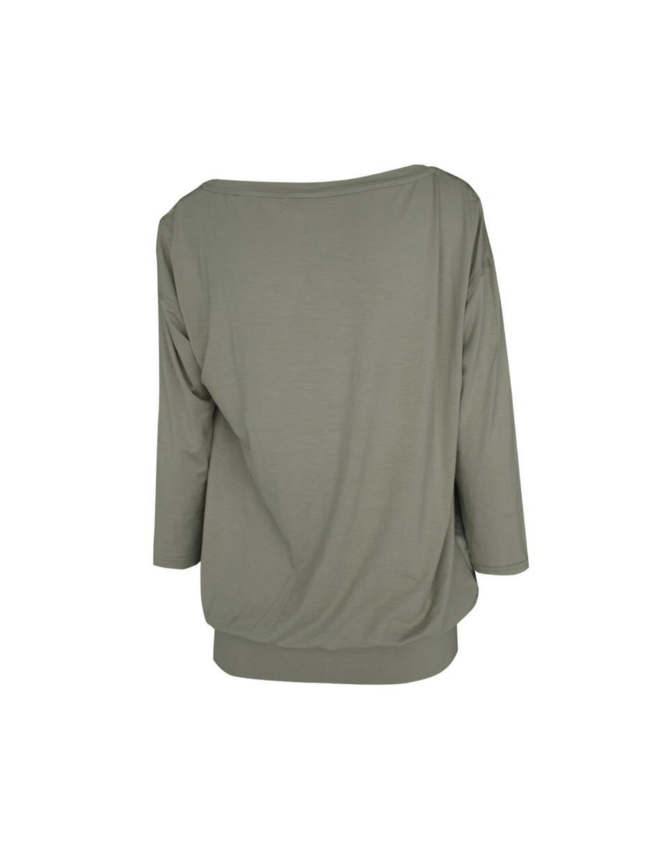 Beige green T-shirt Pop Art printed