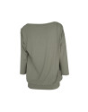 Beige green T-shirt Pop Art printed