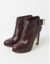 Burgundy lambskin SHANGAI ankle boot