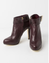 Burgundy lambskin SHANGAI ankle boot