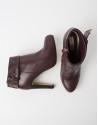 Burgundy lambskin SHANGAI ankle boot