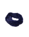 Cuello de pelo de conejo en azul marino