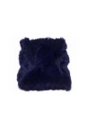 Cuello de pelo de conejo en azul marino