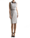 Vestidos sisas beige cuello piel