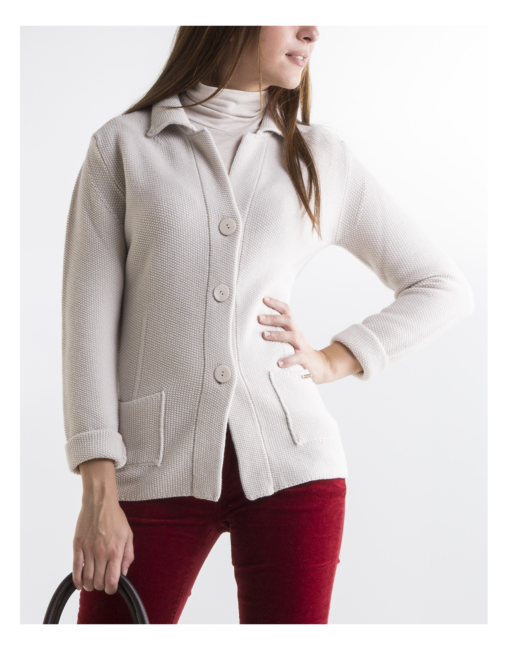 Beige knit jacket