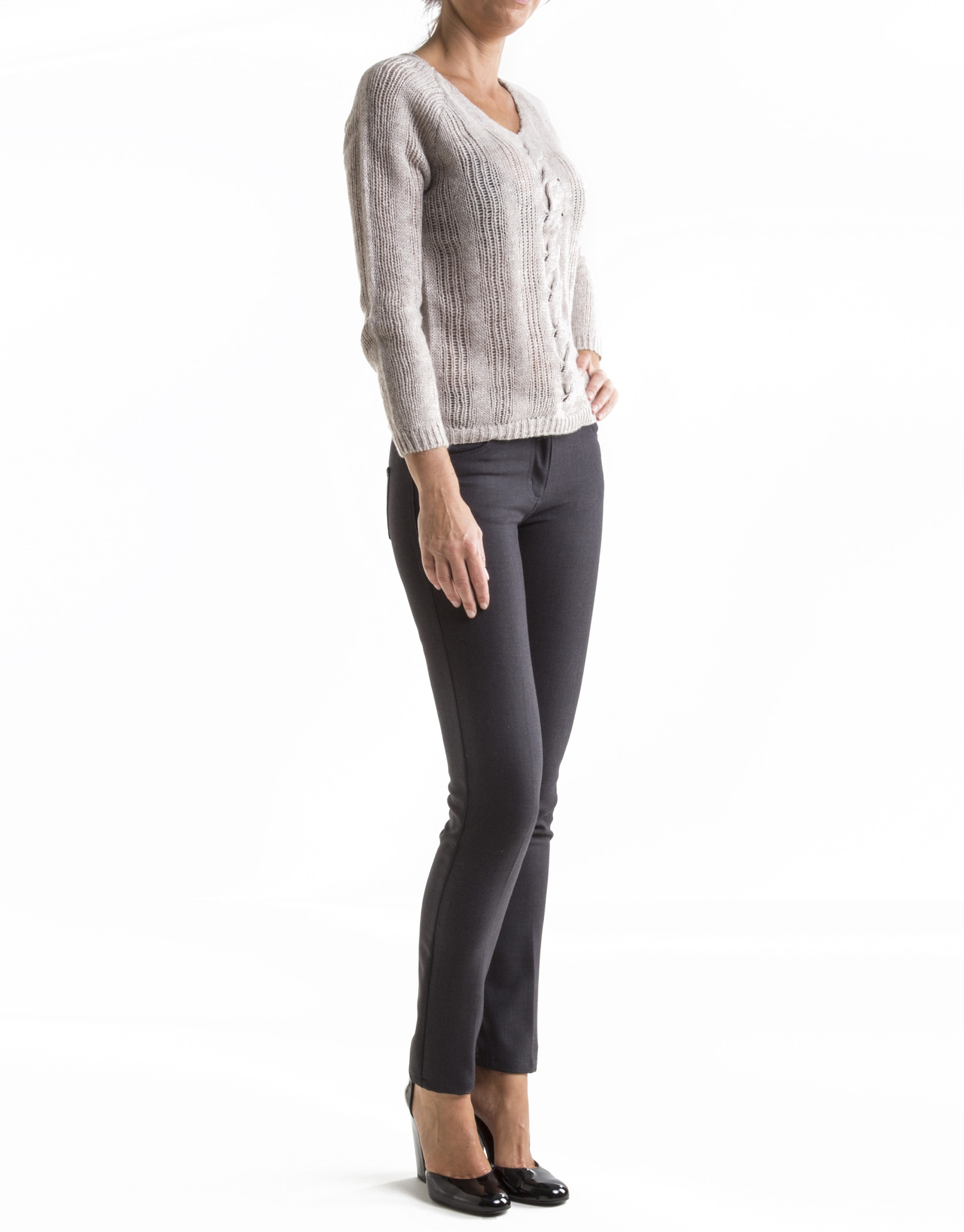 Pantalón recto gris