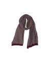 Bordeaux and grey striped scarf
