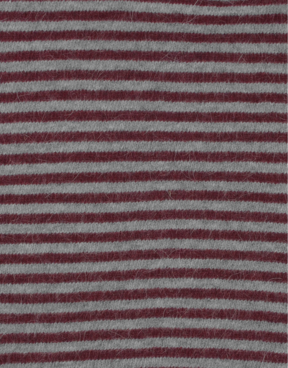 Bordeaux and grey striped scarf
