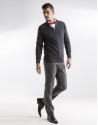 Gray shawl neck sweater