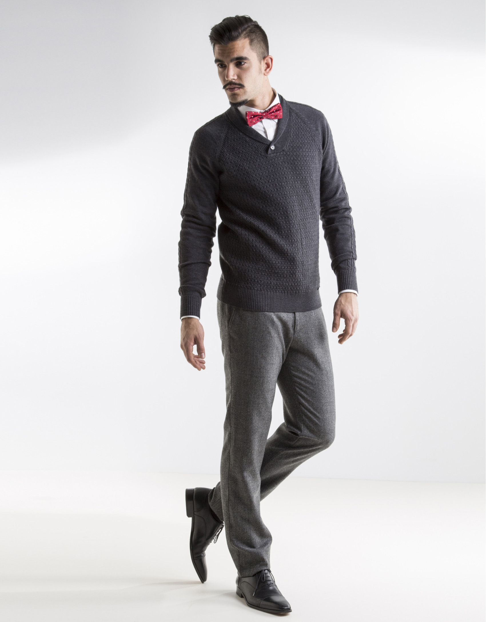 Jersey cuello chal marengo