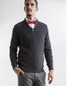 Gray shawl neck sweater