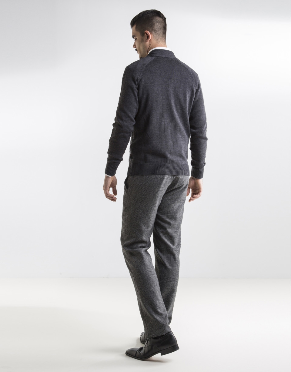 Jersey cuello chal marengo