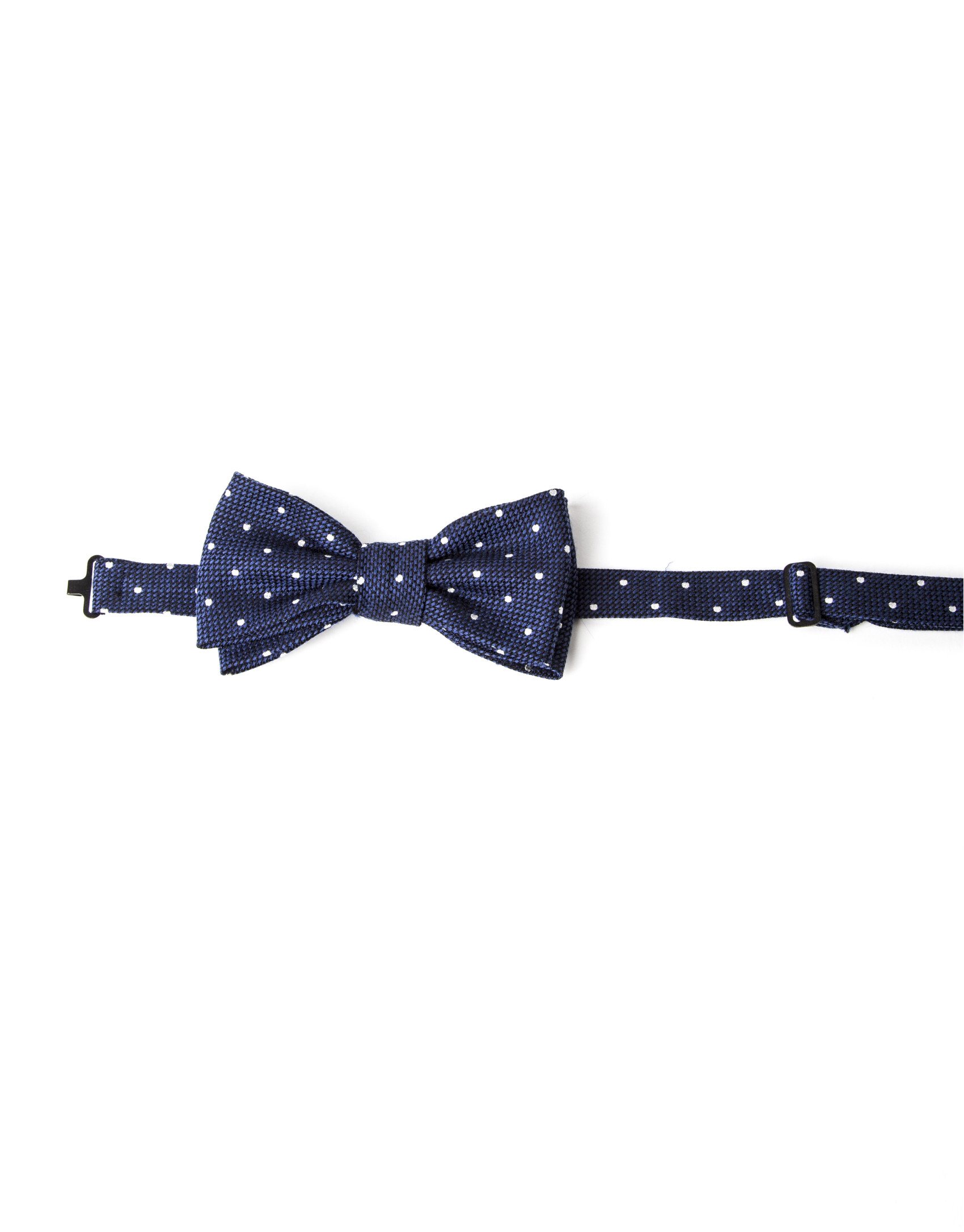 Gray bowtie with beige dots