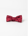 Red bowtie with beige microprint