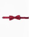 Red bowtie with beige microprint