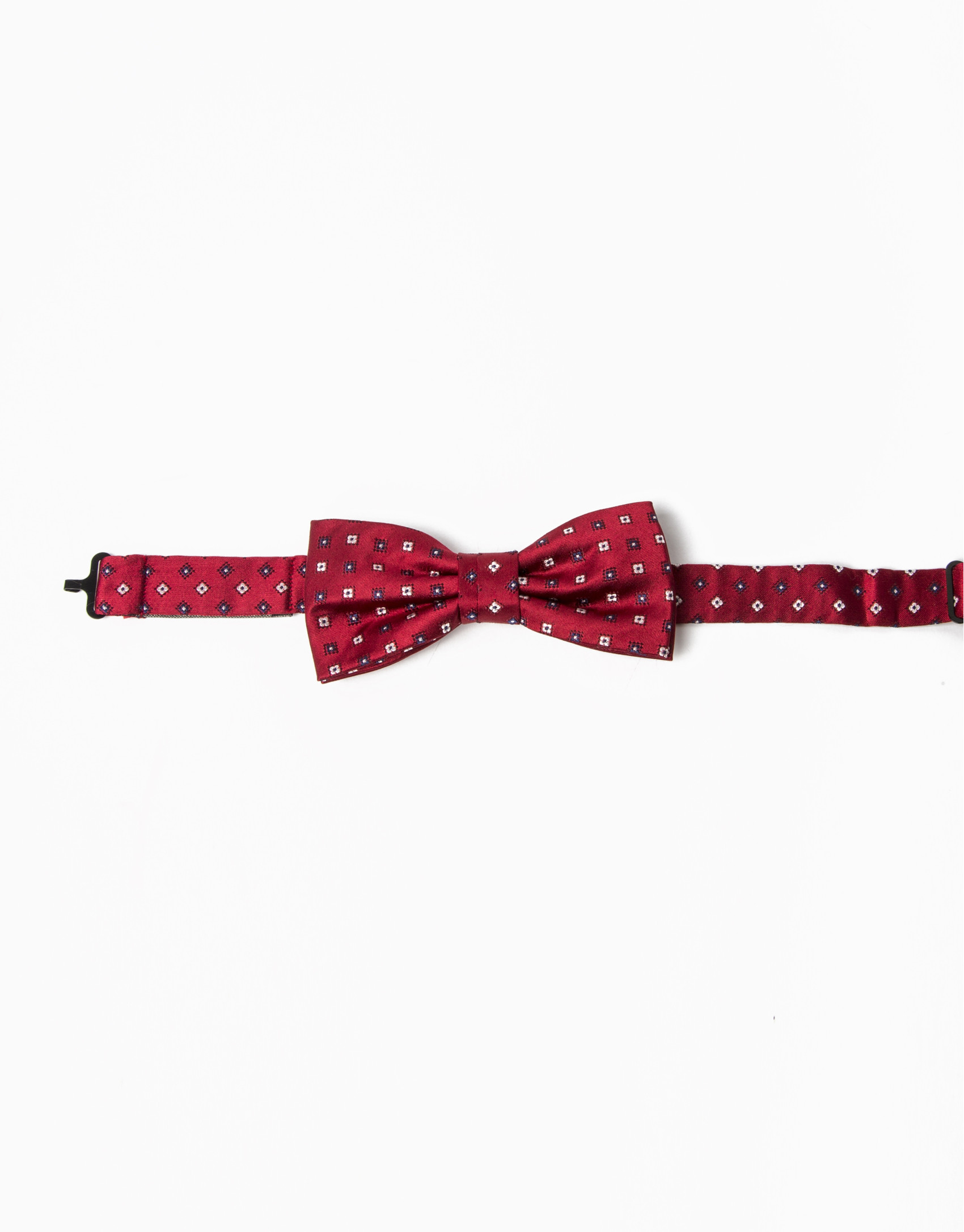 Red bowtie with beige microprint