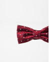 Red bowtie with beige microprint