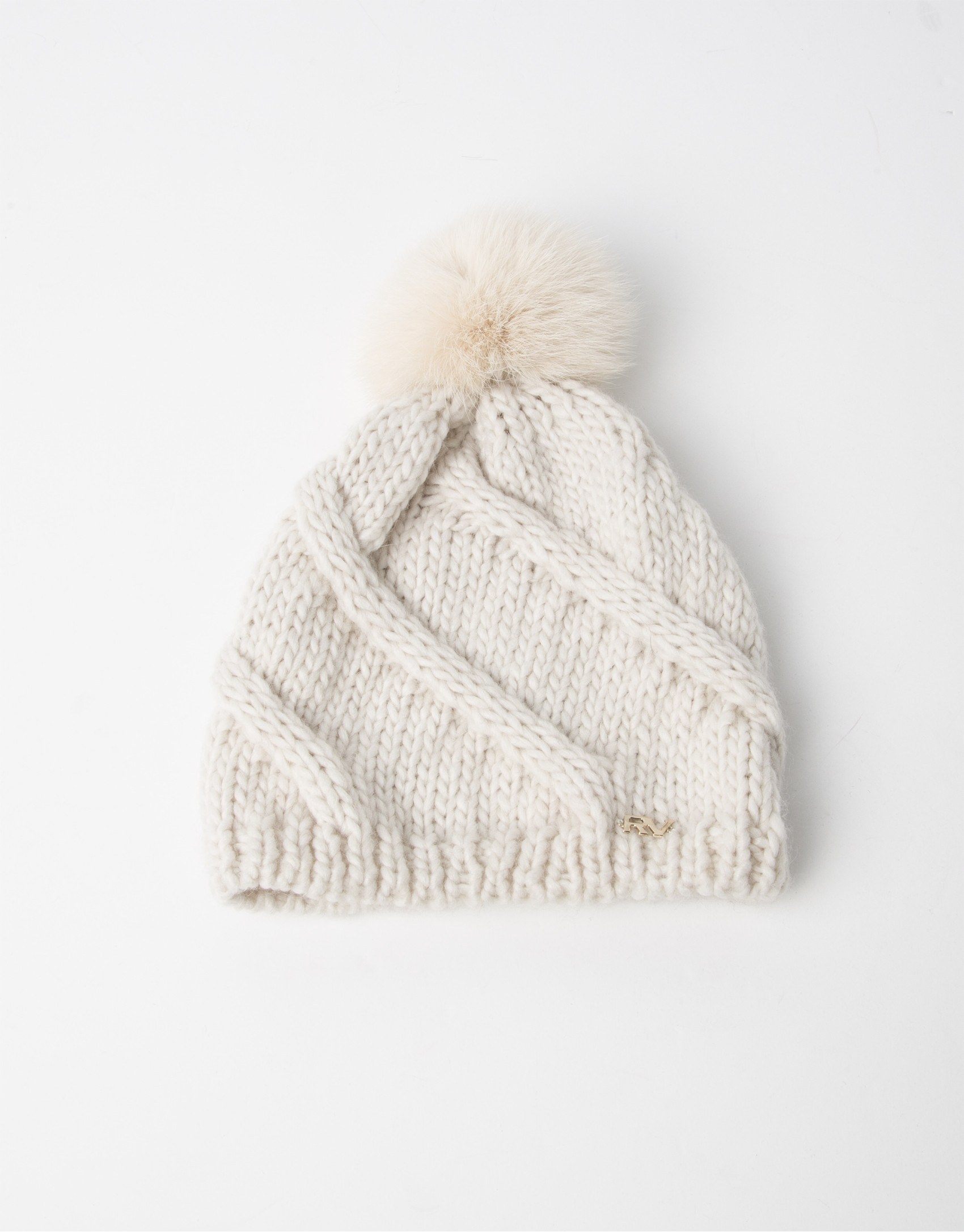 Gorro lana pompon blanco