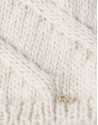 White wool cap with pompom