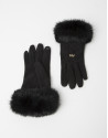 Guantes piel y pelo negro