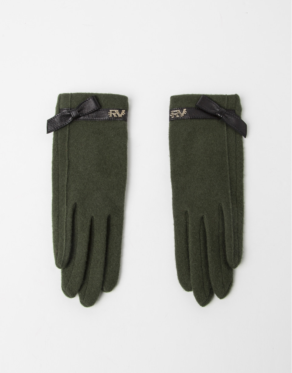 Guantes de lana verde
