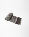 Green print wool and silk scarf