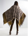 Brown wool poncho