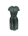 Silk dress in green print