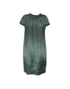 Silk dress in green print