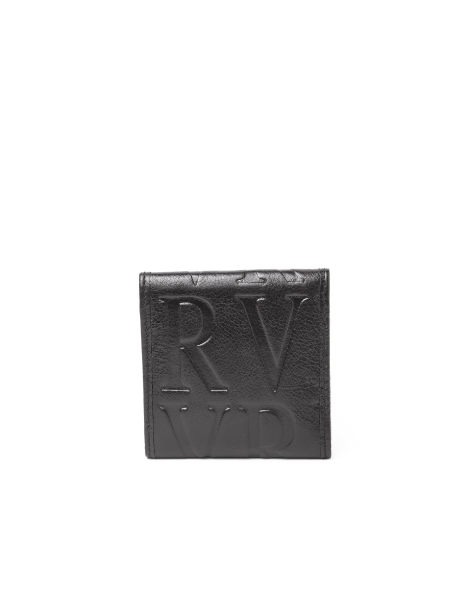 Black leather small change purse