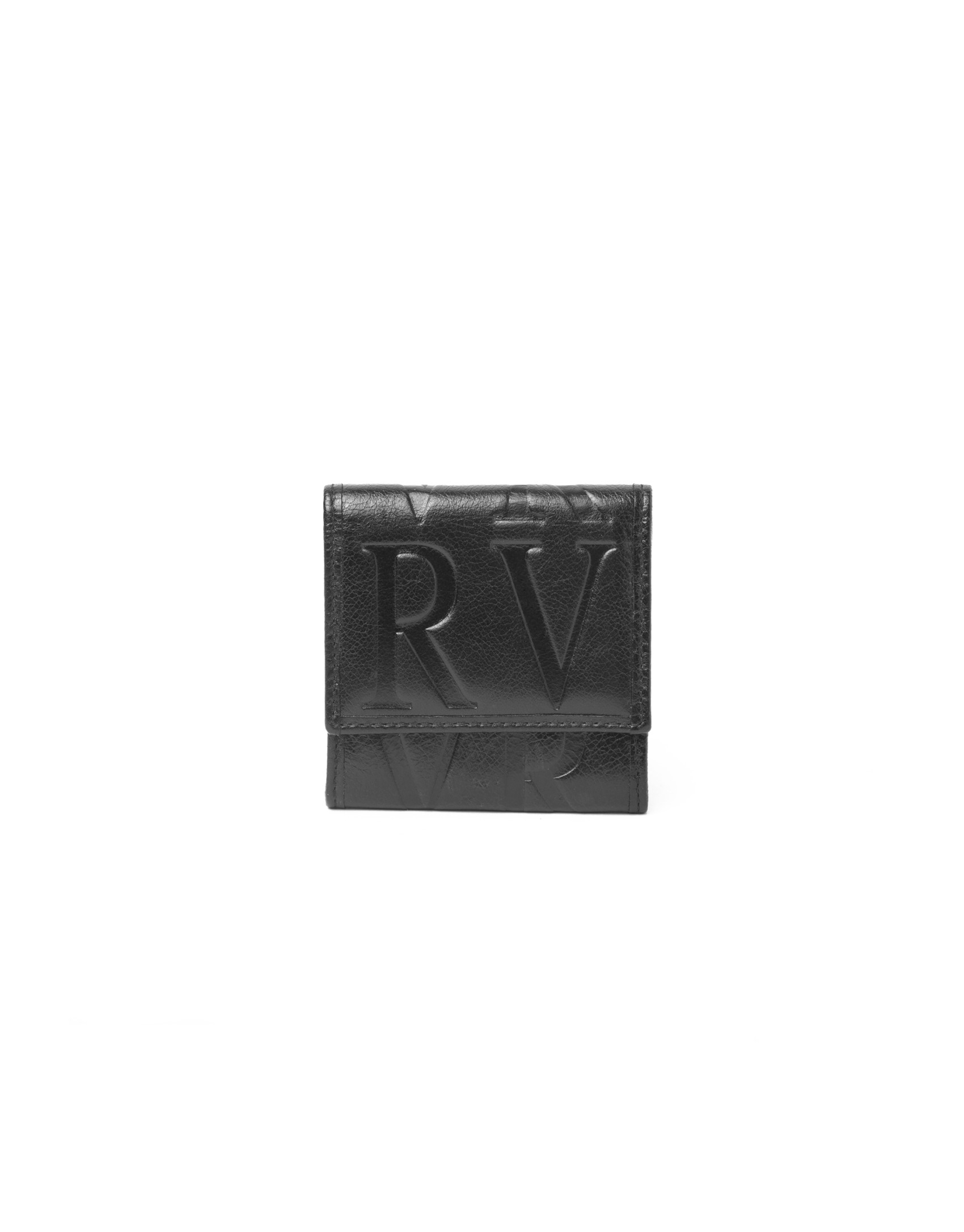 Black leather small change purse