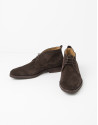 Brown split leather ankle boots