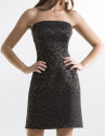 Black strapless dress with gold glitter
