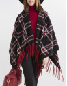 Poncho flecos rojos