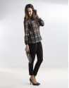 Black/beige check blouse