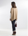 Beige poncho with collar 