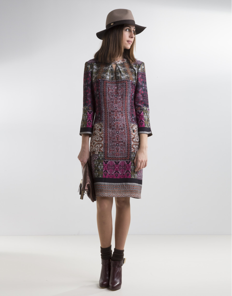 Aubergine patchwork dress
