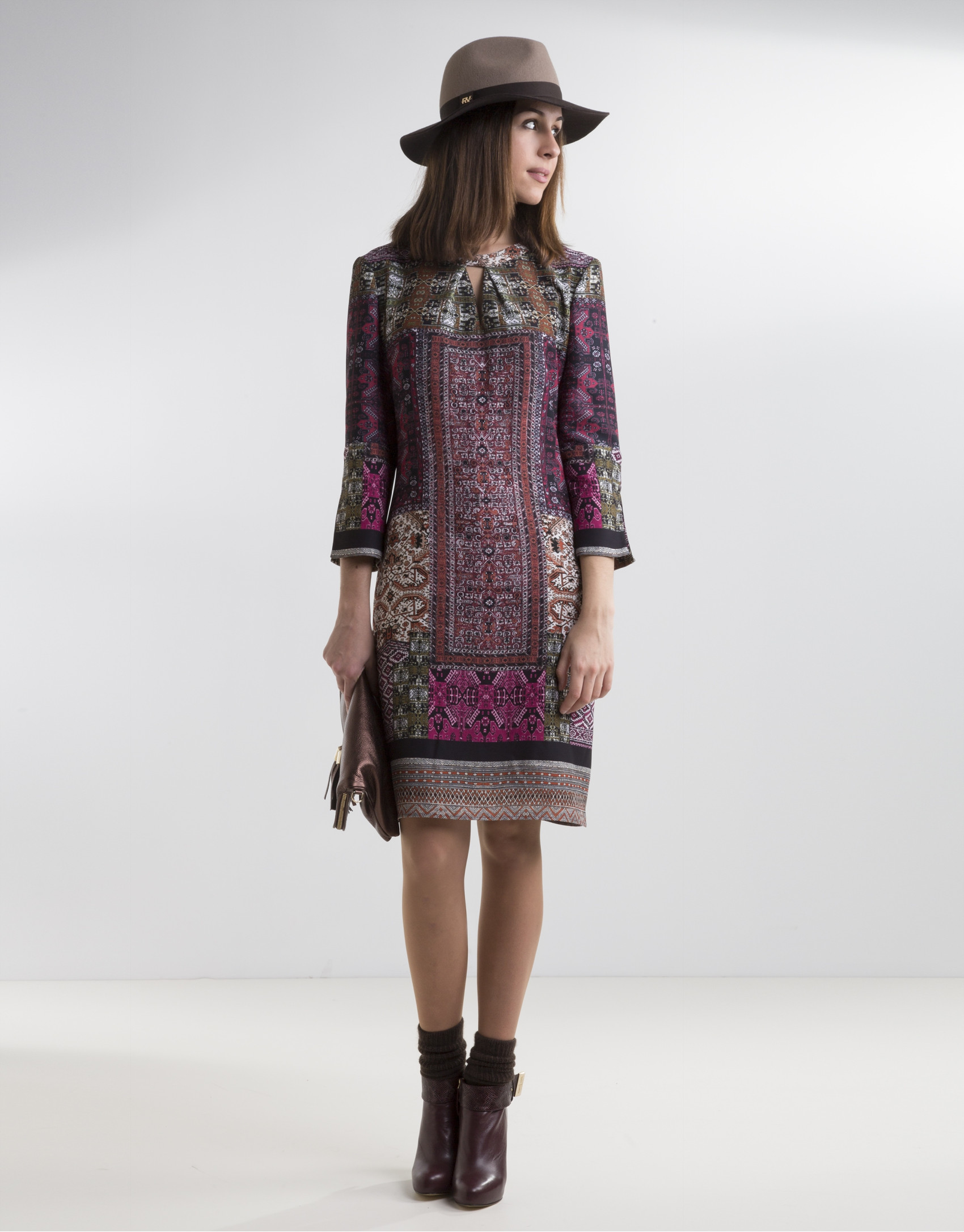 Aubergine patchwork dress