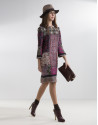 Vestido patchwork berenjena