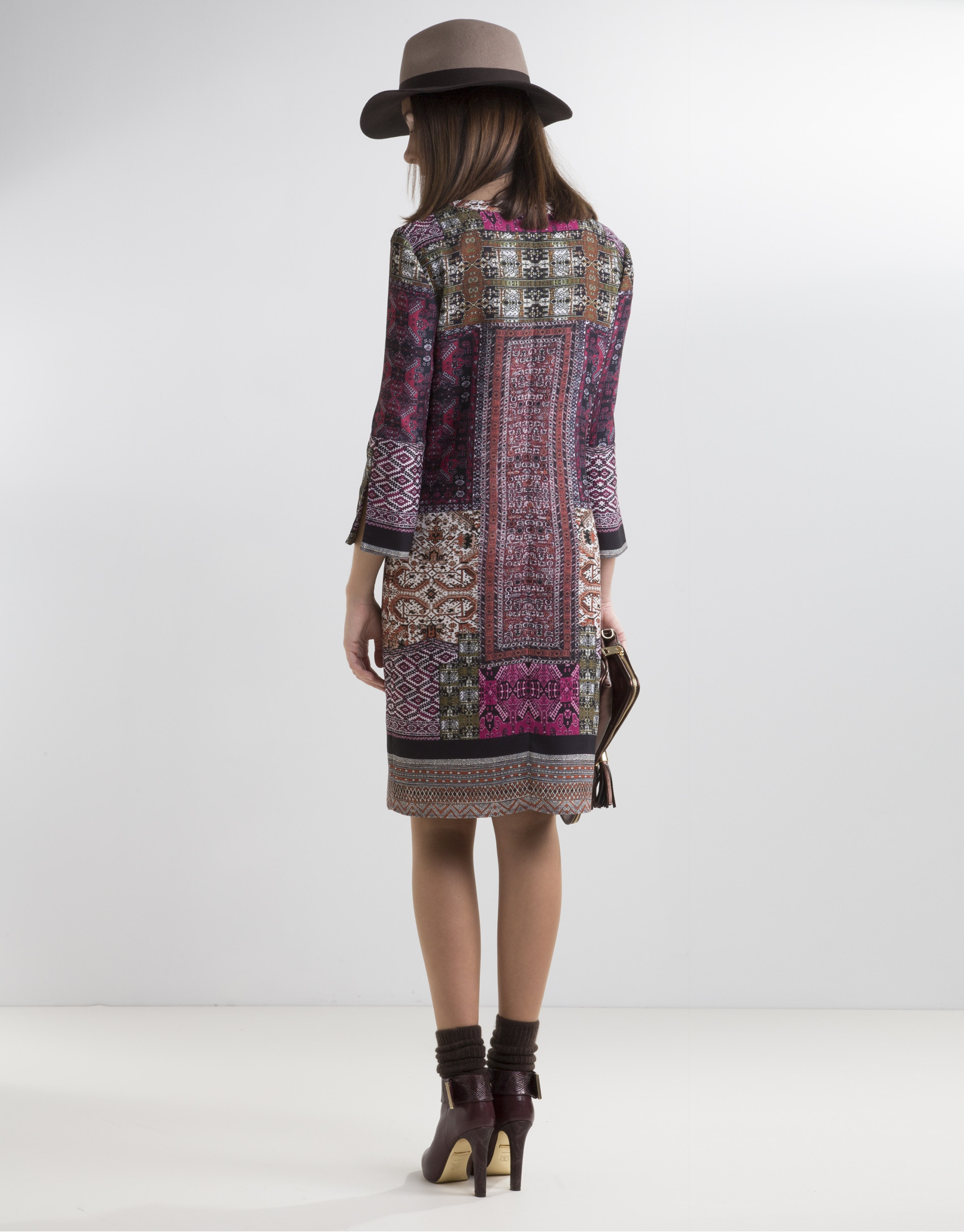 Aubergine patchwork dress