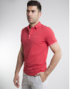 Polo piqué rojo contraste