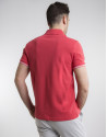 Contrasting red pique polo