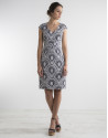 Vestido recto estampado blanco/azul